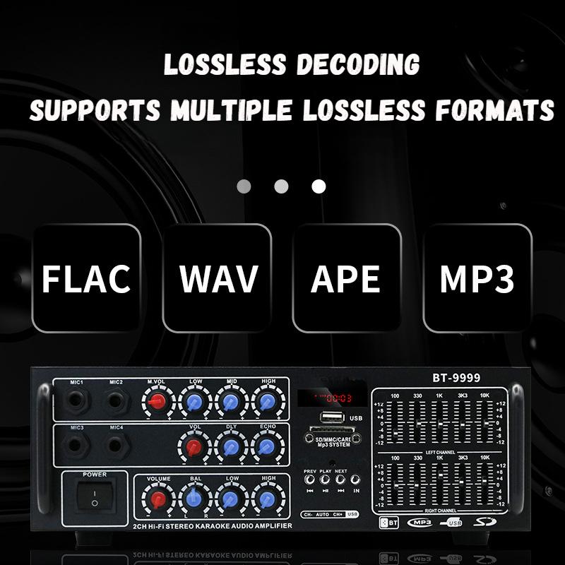 Ενισχυτής Υψηλής Ισχύος Με Συμβατότητα 12V/220V, Bluetooth, Αναπαραγωγή Κάρτας USB/SD, Ραδιόφωνο FM, Δυνατότητες Απώλειας Αποκωδικοποίησης