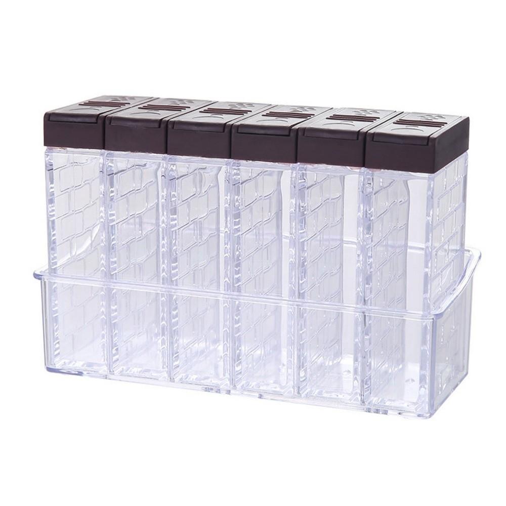 

6 шт./набор пластиковых контейнеров для специй набор с двойной открывающейся крышкой набор для вечеринки кофейный