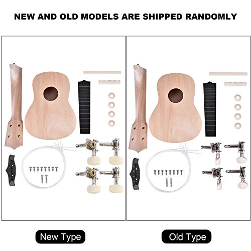 DIY Ukulele for Kids, Beginners, 21-inch, Unfinished Basswood Ukulele Assembly Kit, Fun, Wear-Resistant, Musical Toy, Kids Gift