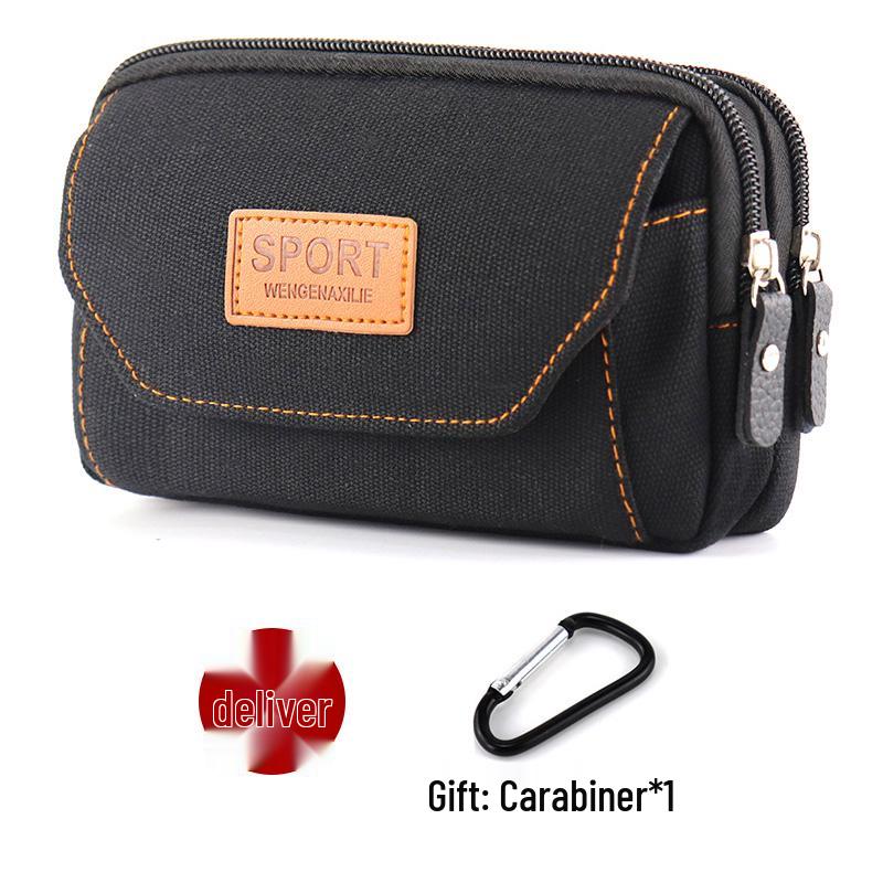 

Unisex Canvas Waist Belt: Versatile Fanny Pack & Phone Case for Outdoor, Travel, Running, Fitness Includes hook