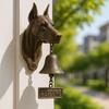 Resin+Metal Welcome Doorbell Loud Ringing Weatherproof Dog-Shaped Chime Bell Hanging Decorations Wall Mount Dinner Bell Cottage