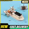 Students DIY Paddle Wheel Ship Assembling Model Remote Control Toys Material Kits Kids Educational Toys Science Experiments