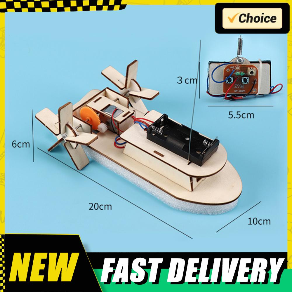 Students DIY Paddle Wheel Ship Assembling Model Remote Control Toys Material Kits Kids Educational Toys Science Experiments
