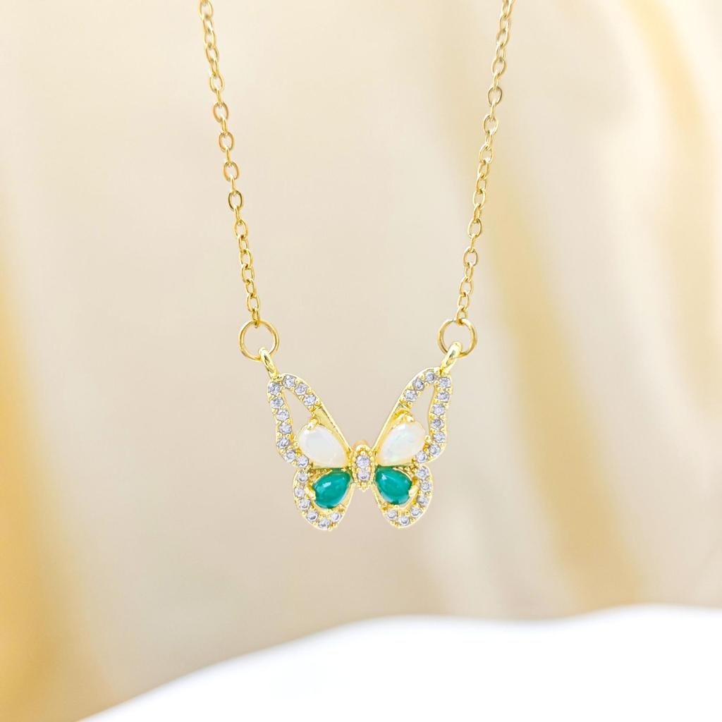 Colorful Butterfly Necklace - Elegant Clavicle Chain Jewelry with High-End Design