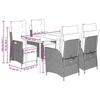 VidaXL Ensemble à Manger de Jardin avec Coussins 5 pcs, Table et Chaises avec Dossier et Repose-pied Réglables, Meubles 3213450