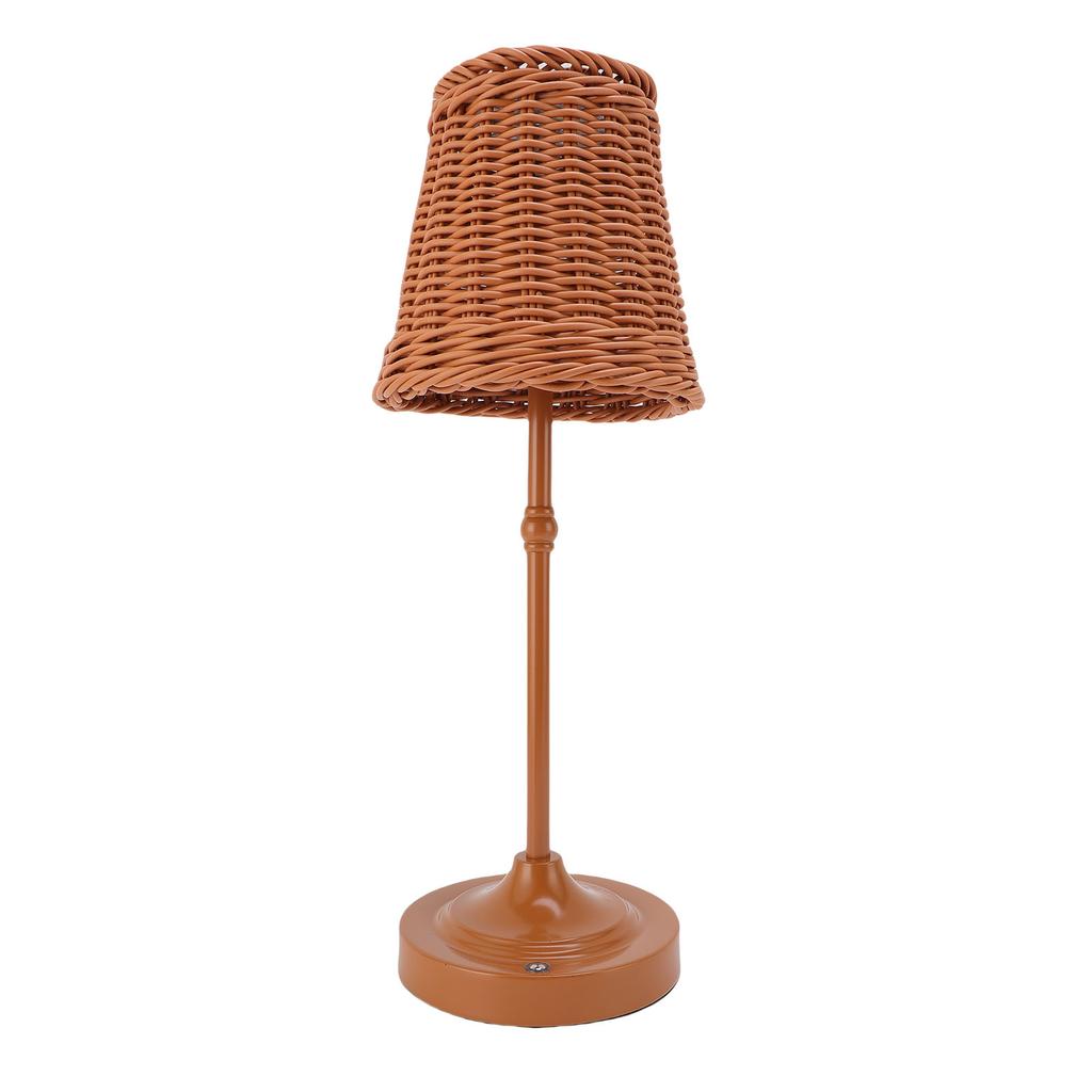 Cordless LED Rattan Table Lamp Rechargeable Dimmable Bedside Lamp Eye Friendly Lighting for Indoor Outdoor Home Patio