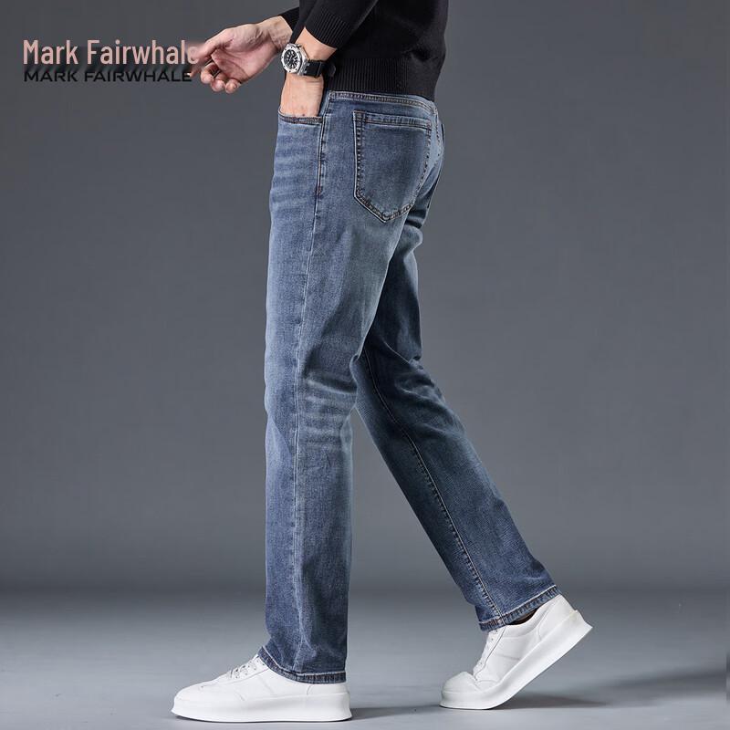 Mark Fairwhale Men's Vintage Loose Straight Business Casual Jeans