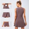 Sleeveless Tennis Dress for Women Workout Exercise Dress with Built-in Bras & Shorts Golf Athletic Dresses for Women Running Yoga Sports Dresses