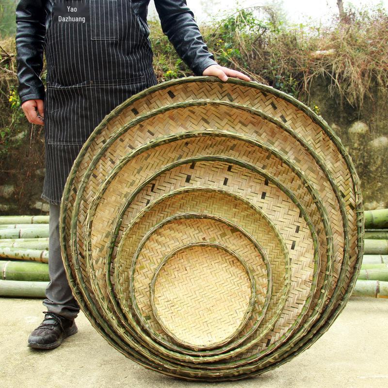 Bamboo Weaving Winnowing Basket and Sieve - Large Size for Household and Farm Use