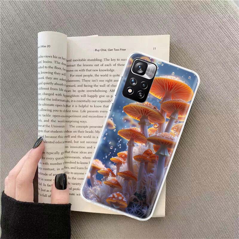 

Fungal Aesthetics Phone Case For Redmi Note 13 12 Pro Plus 14 15 Pro 5G 11 11T 11E 11S 10 Pro 10S 9 9S Cover Cell Clear TPU Capa Redmi Note 13 4G