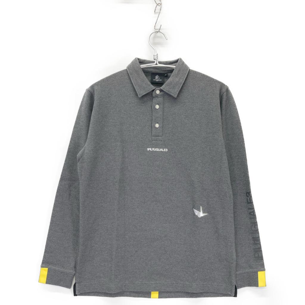 1piu1uguale3 [GOLF][×Del Piero] GDT012 Gray L/S Back Line Polo Shirt tops IV grayUsed