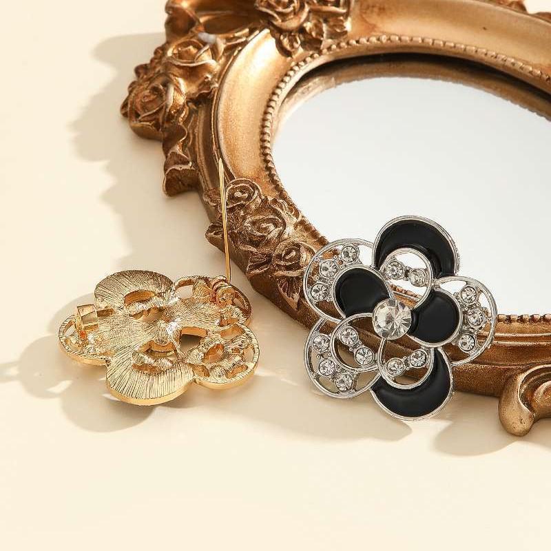 Elegant Enamel Rose Lapel Pin - High-End Brooch for Suits and Coats
