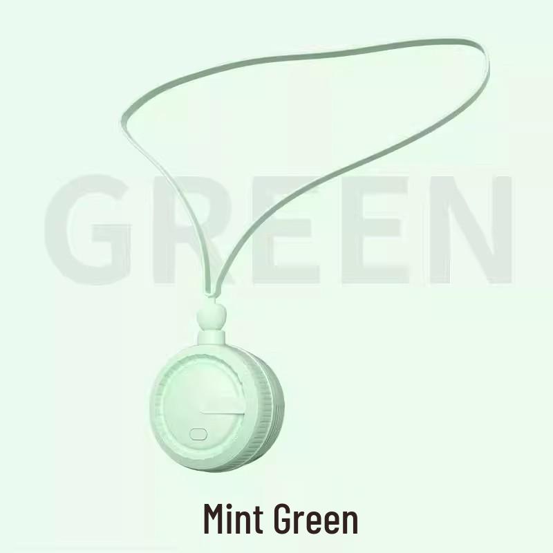 New USB Rechargeable Neck-Hanging Mini Fan with Foldable Design for Strong Wind Power