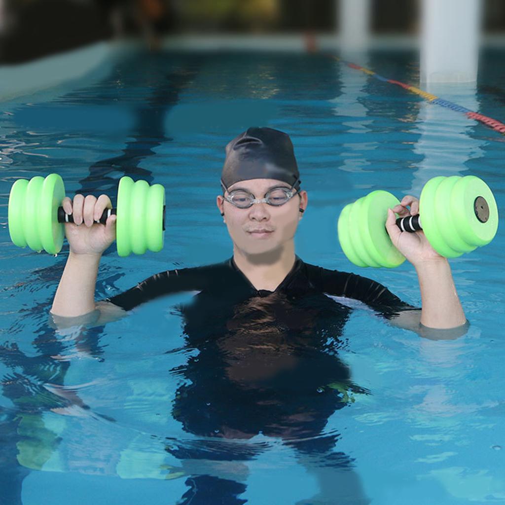 1Pair Aquatic Exercise Dumbells Water Aerobic Exercise Foam Dumbbells for Water Aerobics Fitness and Pool Exercises