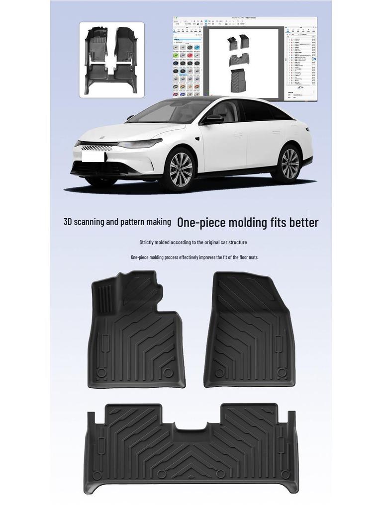 Waterproof TPE Car Mats for Leapmotor C01: Foot Pads & Rear Trunk Mat