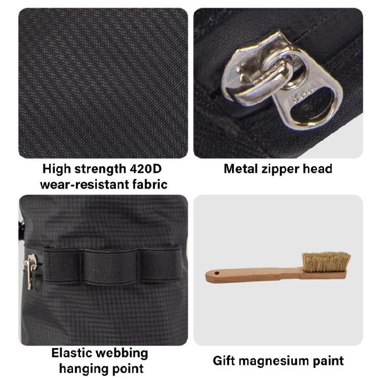 Bouldering Chalk Bag Bucket with Zippers Pocket & Drawstring Closure Adjustable Belt Chalk Bag for Climbing Gymnastics