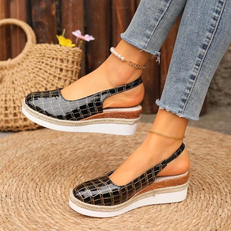 New Women Platform Sandals Summer Shoes Woman Peep Toe Wedges Luxury Sandals Women Non Slip Outdoor Walking Beach Shoes