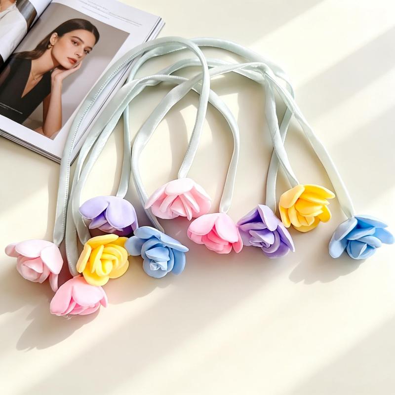 Rosen-Lange-Seil-Vorhangschmuck, Dekorative Blumenapplikation, Gehäkelte Applikation mit Paillettenstickerei, Bekleidungszubehör