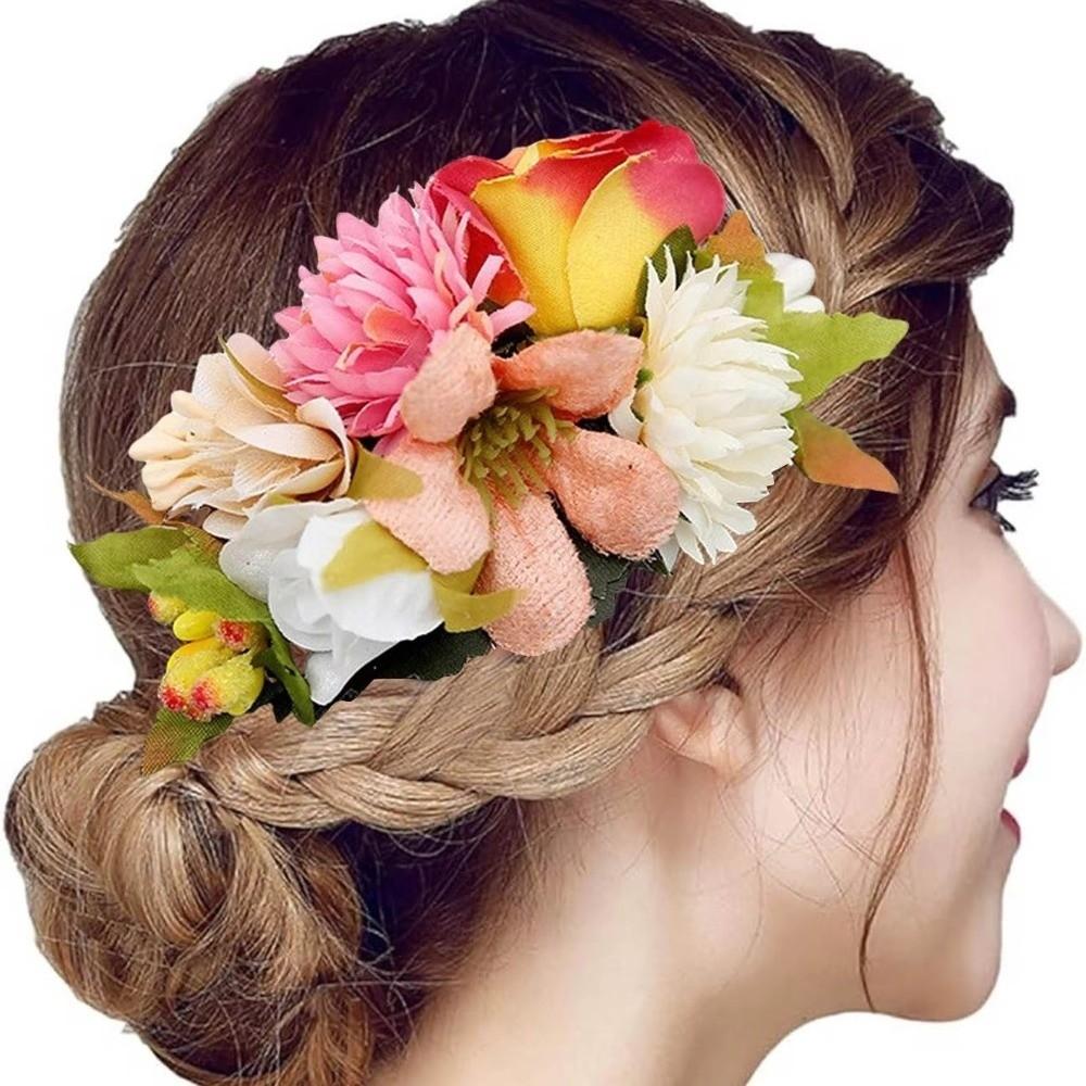 Vintage Blumen Haarkamm Simulation Floral Brautjungfern Kopfschmuck Braut Haar Accessoires Abschlussball