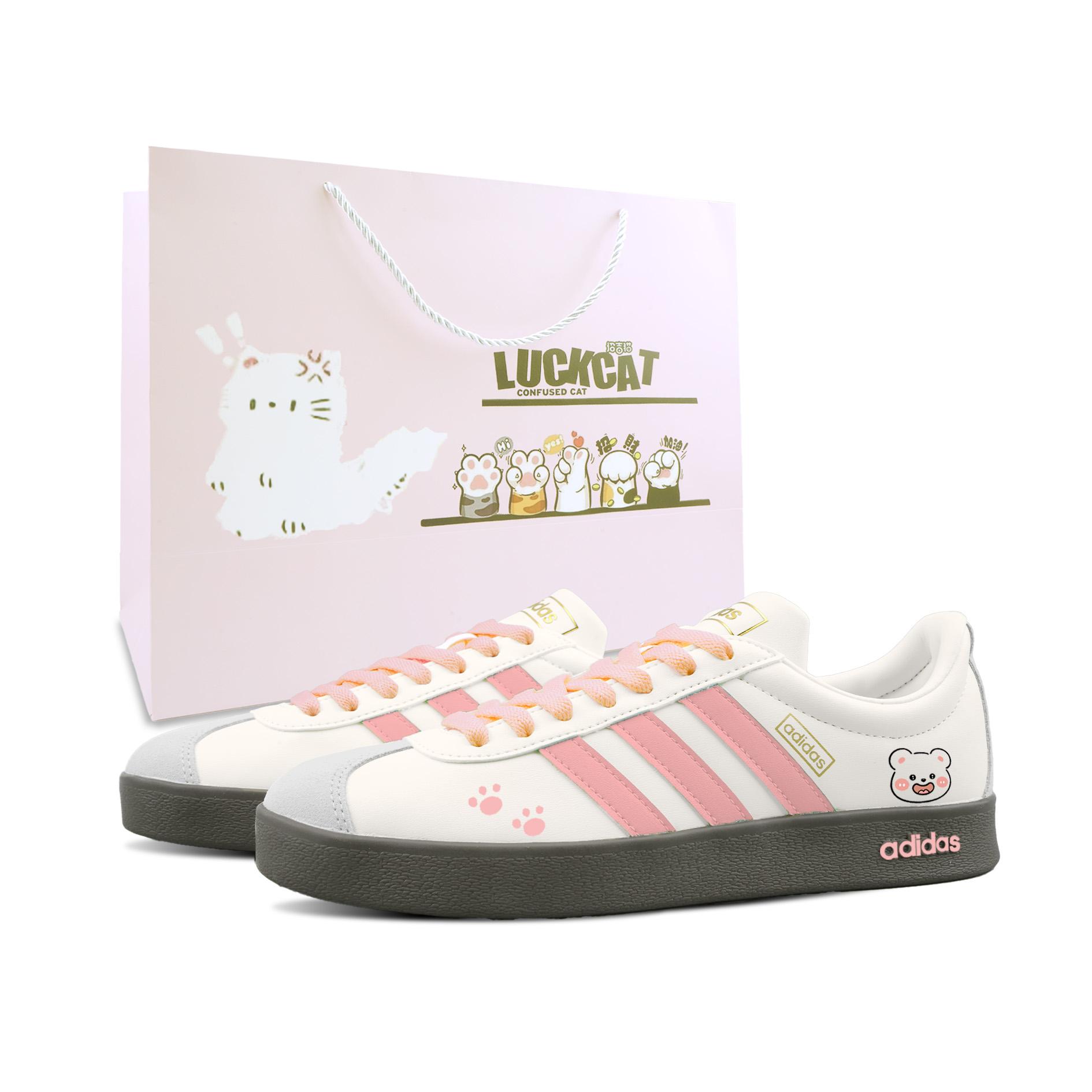 

Custom Adidas VL COURT 2.0 Pink Bear Cute 2.0 Shopping Bag Abrasion Resistant Low top German Army Trainers Unisex Pink JI0497(Team1800-2.0 BOX) 39⅓