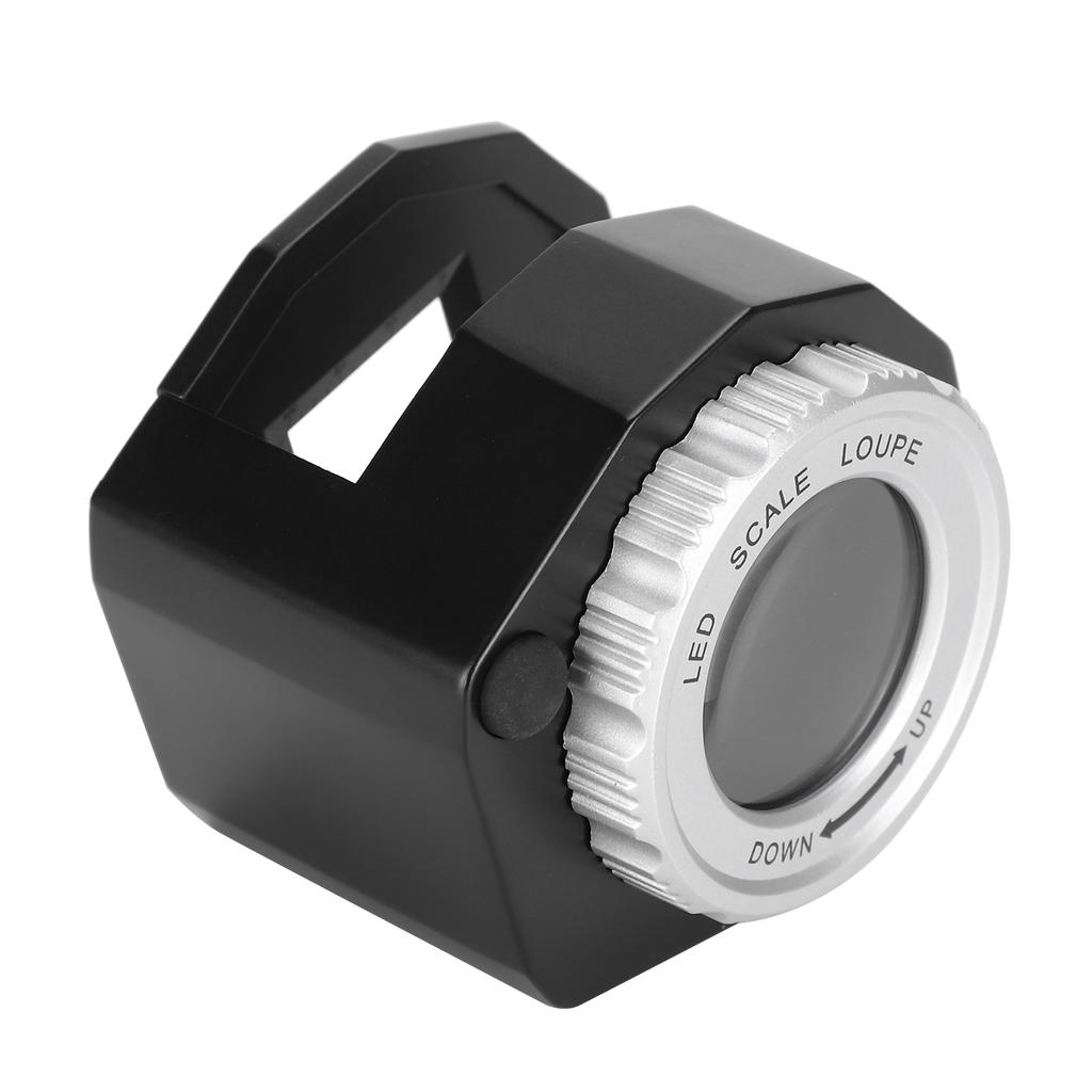 30X Metall Lupe LED UV Licht Vergrößerungsglas mit Skala zur Geldscheinprüfung Schmuck Schwarz