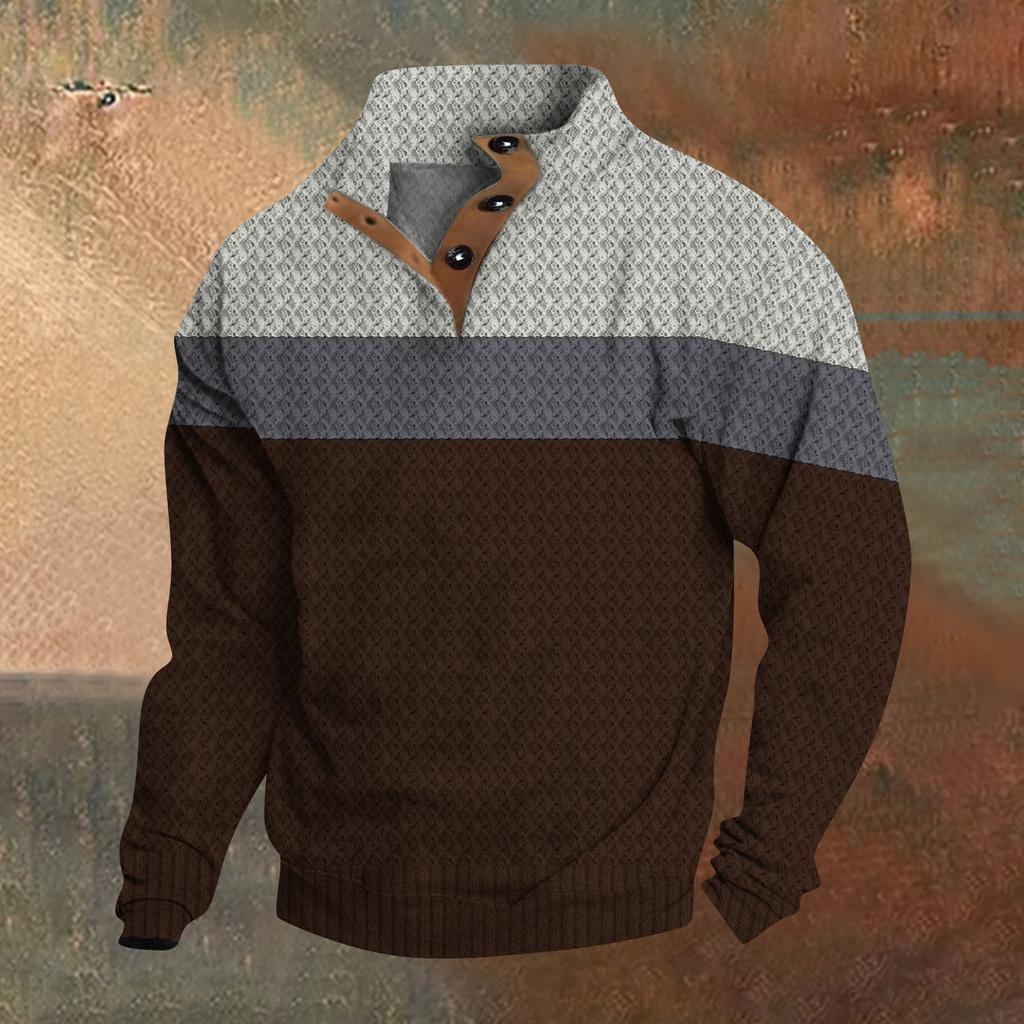 Frühlings- und Herren-Sweatshirt mit Stehkragen ist ein lässiges Outdoor-Pullover-Oberteil