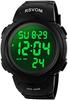 RSVOM Men's Digital Sports Watch Big Face 50M Waterproof Silicone Band LED Backlight Alarm Stopwatch
