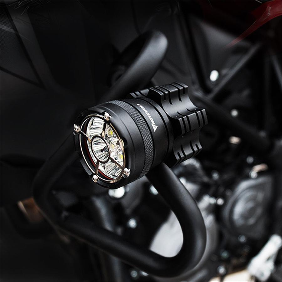 For Motorcycle Headlight 9 Beads (Pair) + Wiring Harness Switch-Mdl5001