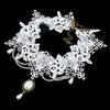 Gothic Handmade Lace Bride Statement White Wedding Choker Jewelry Collar Bridal Necklace