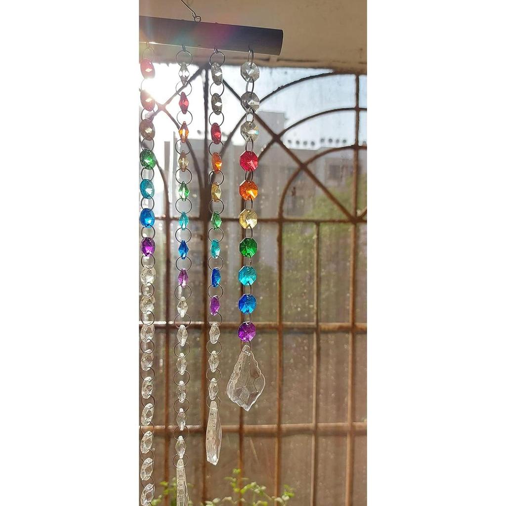 Sparkling K9 Crystal Glass Crystal Car Hanging Rainbow Suncatcher Beautiful Balcony Garden Hanging Ornament A11