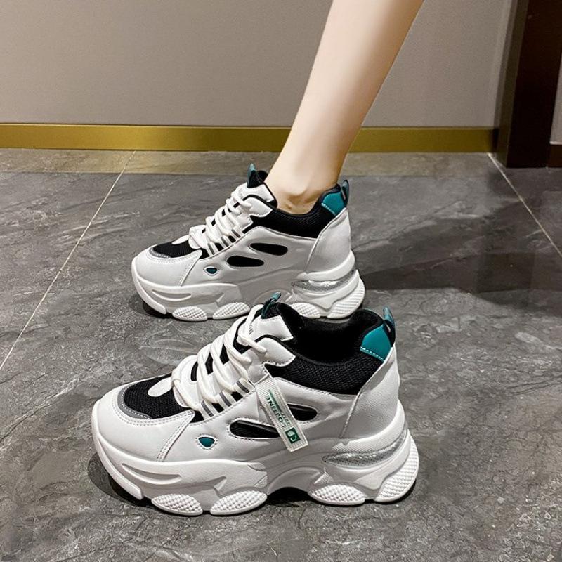 

Mesh breathable thick-soled dad shoes 2024 new ins fashion inner height-increasing casual shoes Korean version of running sports shoes 35