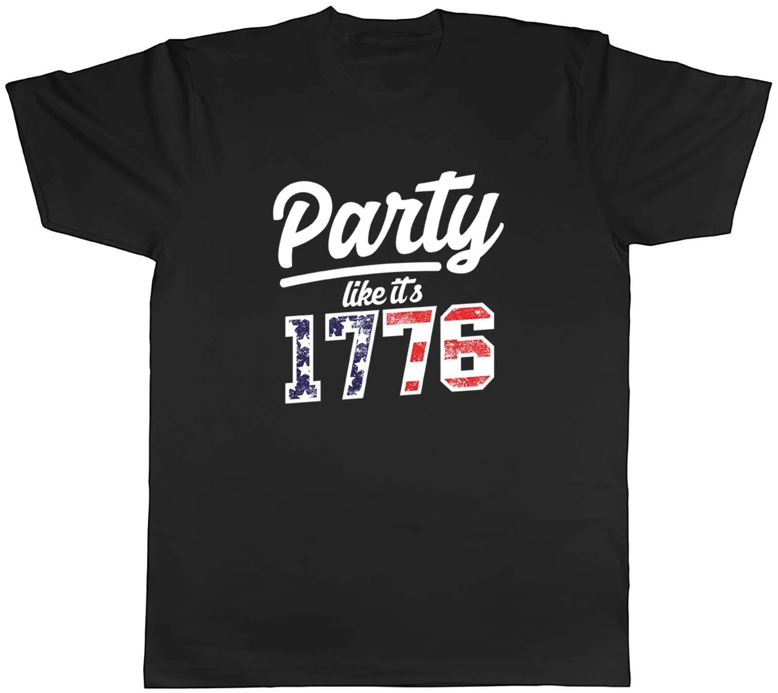 Party Like It s 1776 American Independence Day Mens Unisex T-Shirt Tee Gift M