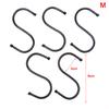 5Pcs Black S Shaped Hooks Kitchen Bathroom Hanging Kitchenware Bag Towels Holder