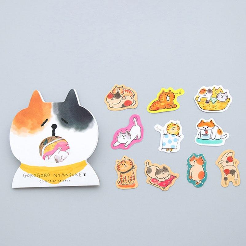 30 Pcs/Lot Cute Cartoon Cat Paper Stickers Notebook Po Album Decoration Material Students Station