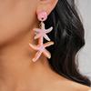 Candy Color Ocean Starfish Stud Earrings Shell Starfish Ear Pendant  Summer Beach