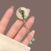 Green Bamboo Ping An Buckle Tassel Brooch High-End Women'S Design Sense Niche Pin Suit Corsage Cheongsam Accessories