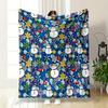 Christmas Snowman Snowflake Pattern Flannel Blanket Bedroom Blanket for Livingroom Couch Lunch Break Soft Throw for Friend's Festival Gift