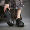 2026 Summer New Classic Retro Mule Sandals Breathable Full Cowhide Thick Sole Height Increasing Women Shoes