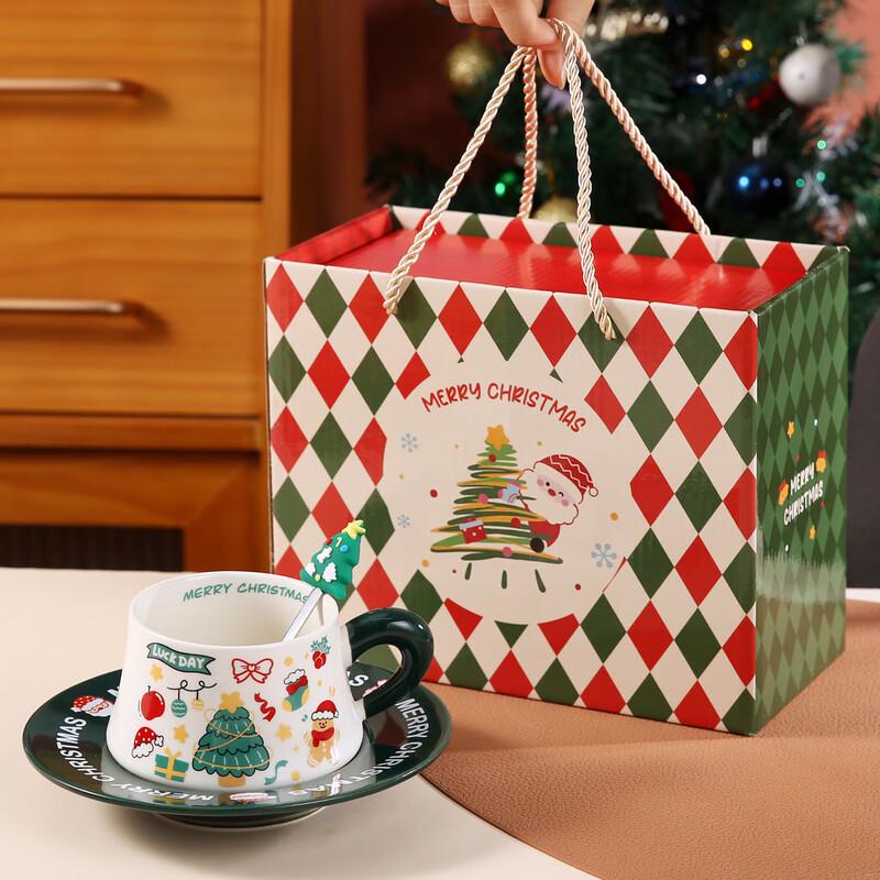 Christmas Ceramic Coffee Mug & Saucer Gift Set Christmas Gift Cup & Saucer Set