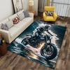Motorcyclist Riding Through Waves suitable as a non-slip mat for the living room or bedroom sofa