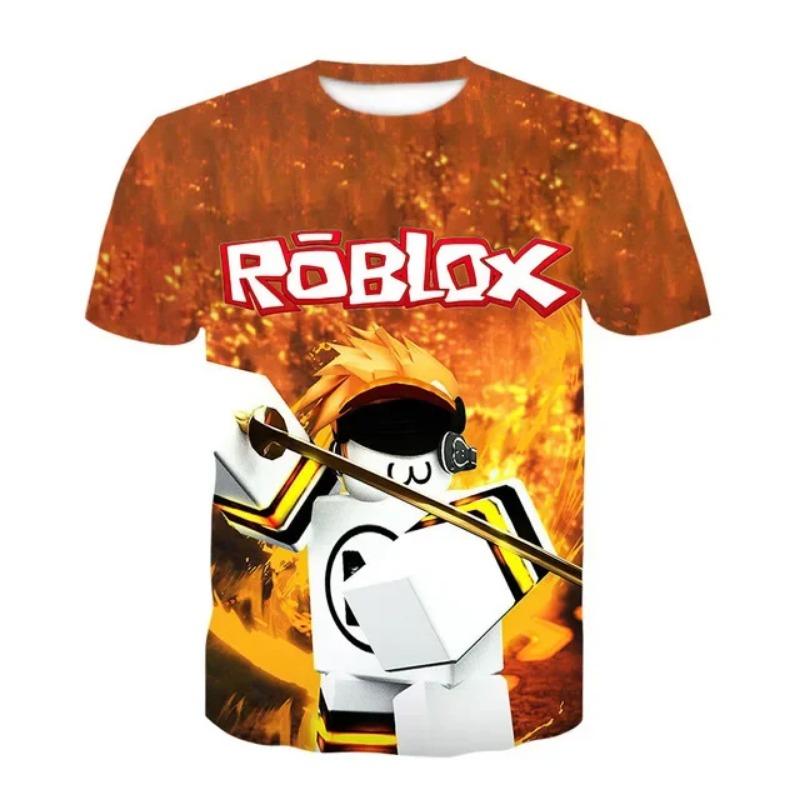 Roblox Game kids T-shirt cosplay costumes Child Cartoon Short sleeve top 3D Print Casual Street Clothes