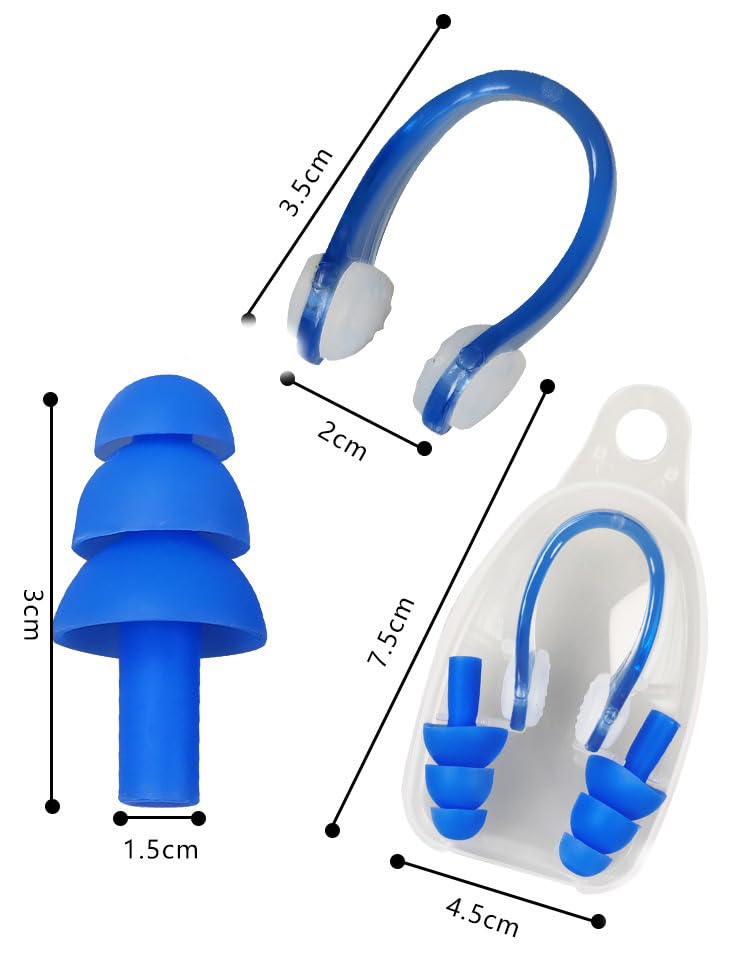 Pinza para la nariz, Tapón para la nariz, Natación, Tapón para el oído, Juego de 2,