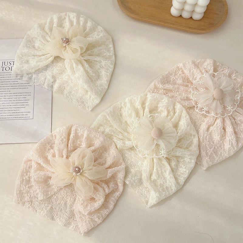 Baby Girl Spring Summer Lace Infant Hat With Sunshade And Breathable Design For Newborns