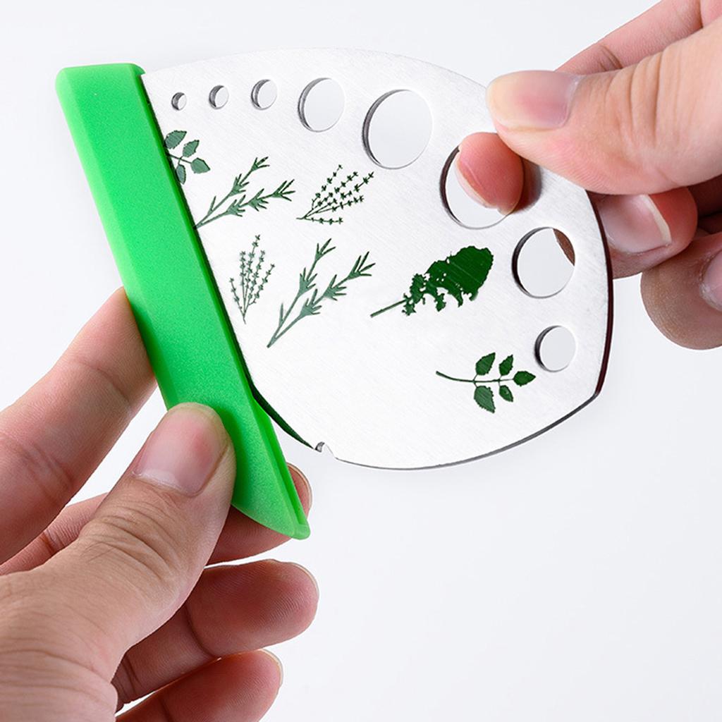 9 Holes Stainless Steel Kitchen Herb Leaf Stripping Tool Metal Herb Pealer for Kale Collard Greens Thyme Basil Rosemary Stripper