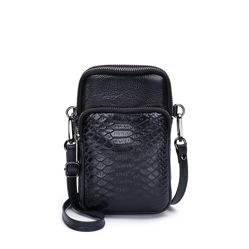 

Сумка через плечо для мобильного телефона женская, из коровьей кожи, с рисунком аллигатора, первый слой, женская сумка через плечо для мобильного телефона, мини чёрный