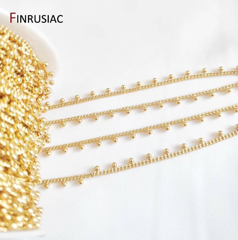New Trendy 3 Styles 14K Gold-Plated Brass Chain Spool High-Quality Chains For DIY Jewelry Making Accessories Wholesale