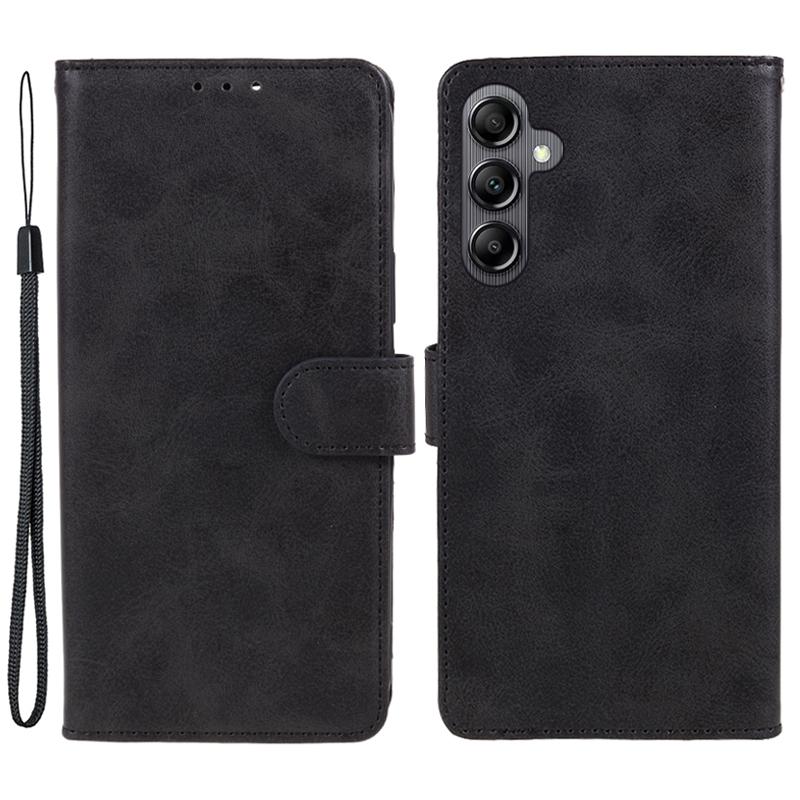 

Для Samsung Galaxy A56 5G Чехол PU Кожаный Кошелек Защитный Чехол для Телефона Текстура Теленка Black