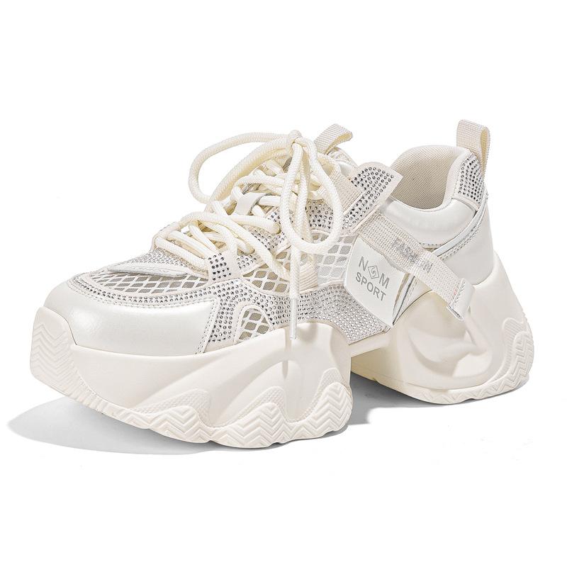 Thick-Soled Heightening Dad Shoes Women S Summer Mesh Breathable Versatile Shoes Women S Shoes Thin Sneakers 34