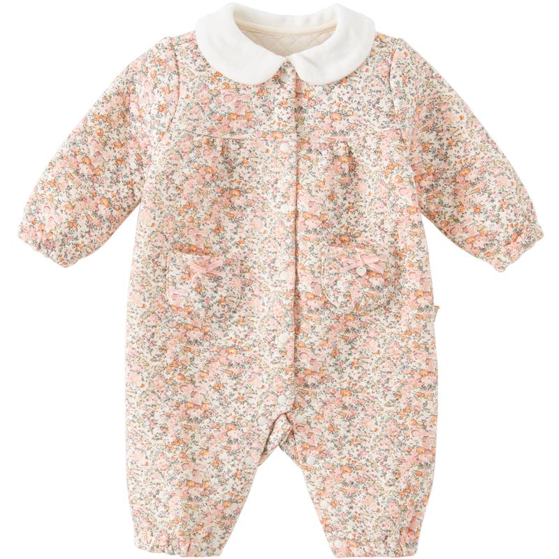 David Bella Baby Girl Padded Floral Romper 90