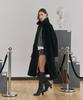 Pinblack Wool Handmade High-Neck Long Coat Black